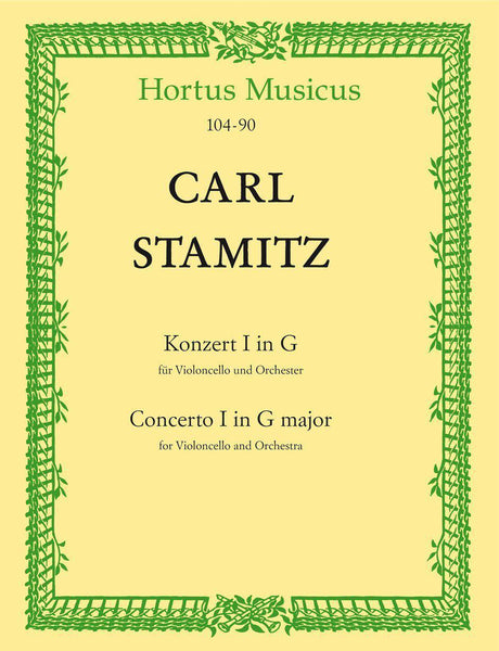 Stamitz, C., Concerto No. 1 G for Cello and Piano (Barenreiter)