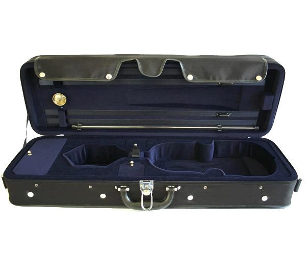 TG Oblong Hill Style Violin Case 3/4 - Black with Blue Interior