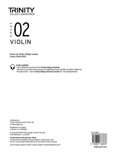 Trinity College London Violin 2020-23 Grade 2 Part Only