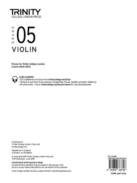 Trinity College London Violin 2020-23 Grade 5 Part Only