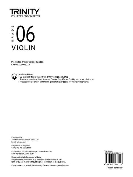 Trinity College London Violin 2020-23 Grade 6 Part Only