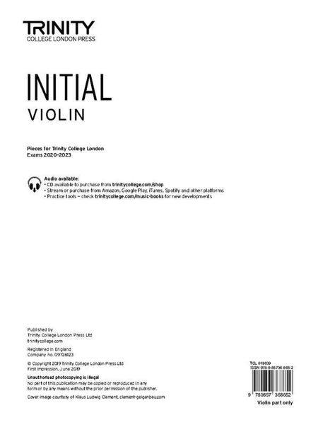 Trinity College London Violin 2020-23 Initial Part Only
